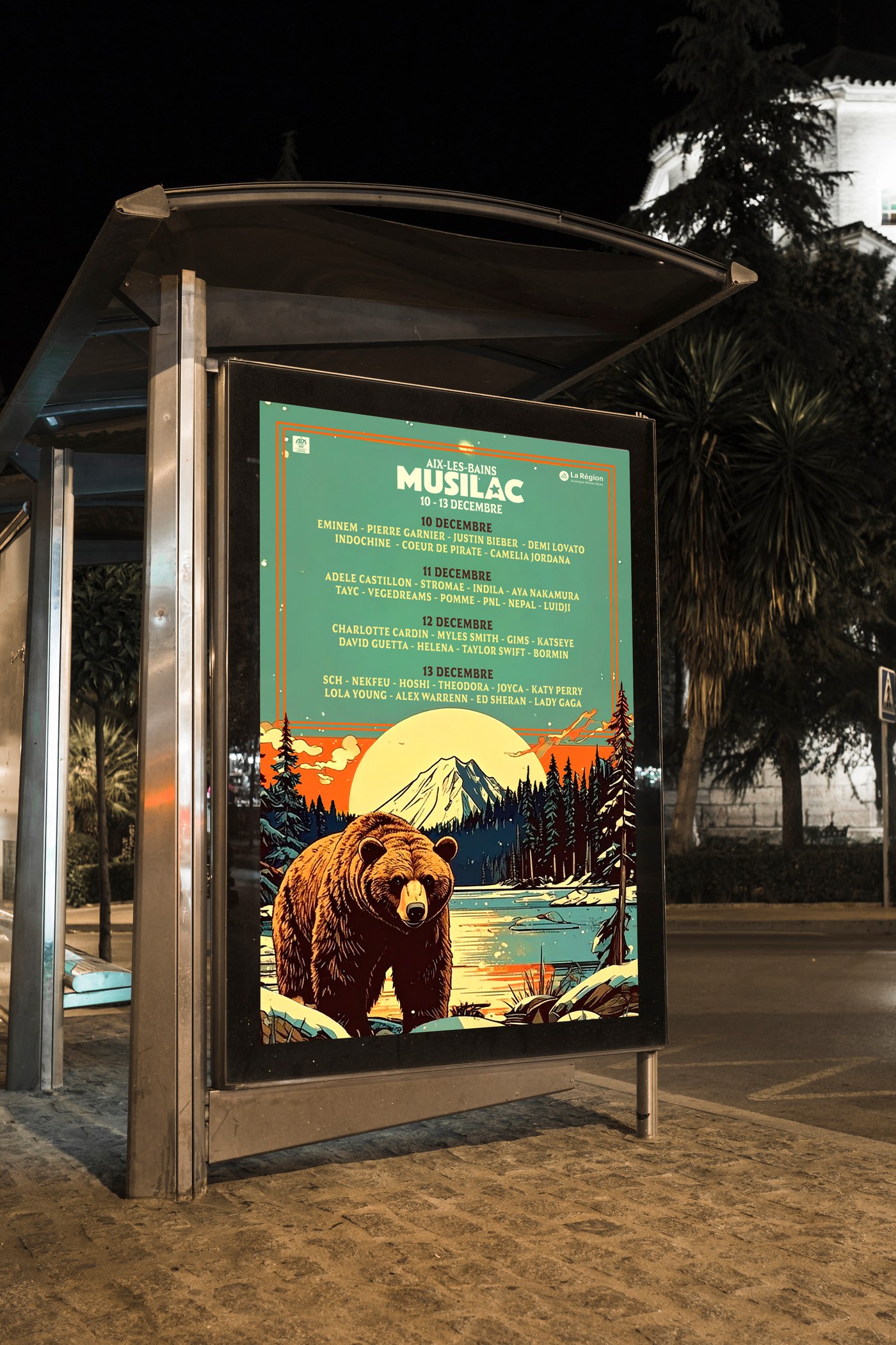 Musilac — Affiche arrêt de bus