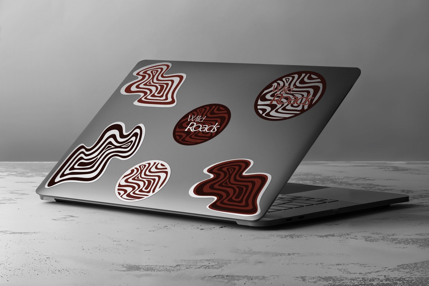 Wild Roads — Mockup stickers laptop